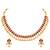 Gold plated faux ruby faux emerald studded necklace earrings set jewellery for women