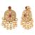 Gold plated faux ruby faux emerald studded necklace earrings set jewellery gift for women