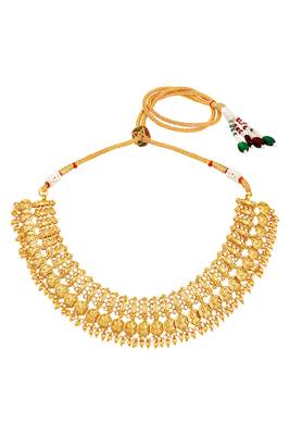 Gold plated lakshmi mofit necklace earrings set ethnic temple jewellery gift for women & girls 2