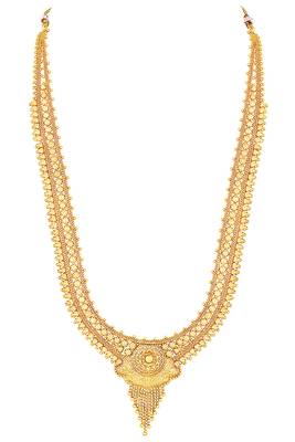 Gold plated ethnic long necklace earrings set traditional jewellery for women & girls 2