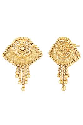 Gold plated ethnic long necklace earrings set traditional jewellery for women & girls 5
