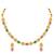 Gold plated faux ruby faux emerald & cz studded necklace earrings set jewellery for women