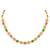 Gold plated faux ruby faux emerald & cz studded necklace earrings set jewellery for women