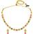 Gold plated faux ruby faux emerald & cz studded necklace earrings set jewellery for women