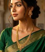 Long necklace earrings for women | gold plated | south indian traditional temple jewellery