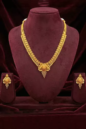 Long necklace earrings for women | gold plated | south indian traditional temple jewellery
