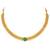 Gold plated faux emerald & pearl studded traditional necklace earrings set jewellery for women