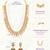 Gold plated faux ruby faux emerald studded necklace earrings set jewellery gift for women