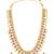 Gold plated faux ruby faux emerald studded necklace earrings set jewellery gift for women