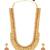 Gold plated faux ruby faux emerald studded long necklace earrings set jewellery for women