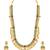 Gold plated faux ruby faux emerald studded long necklace earrings set jewellery gift for women