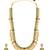 Gold plated faux ruby faux emerald studded long necklace earrings set jewellery gift for women