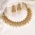 Gold plated faux ruby faux emerald & lariya studded necklace earrings set jewellery for women