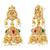 Gold plated faux ruby faux emerald & lariya studded necklace earrings set jewellery for women