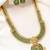 Gold plated faux emerald studded traditional long necklace earrings set jewellery for women