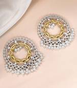 Oxidized silver gold plated lariya studded dangle earrings fashion jewellery gift for women