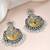 Oxidized silver plated black crystals & lariya studded dangle earrings jewellery for women
