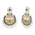 Oxidized silver plated black crystals & lariya studded dangle earrings jewellery for women