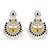 Oxidized silver plated black crystals & lariya studded dangle earrings jewellery for women
