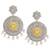 Oxidized silver plated crystals & lariya studded dangle earrings fashion jewellery for women