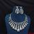rhodium plated cz bridal necklace and earring set, tear drop statement jewellery