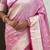 Baby pink embellished, floral, self design banarasi silk saree with blouse