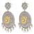 Oxidized silver plated crystals & lariya studded dangle earrings fashion jewellery for women