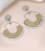 Oxidized silver gold plated lariya studded dangle earrings jewellery gift for women girls