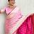 Baby pink embellished, floral, self design banarasi silk saree with blouse