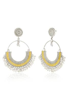Oxidized silver gold plated lariya studded dangle earrings jewellery gift for women girls 2