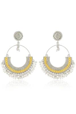 Oxidized silver gold plated lariya studded dangle earrings jewellery gift for women girls 3