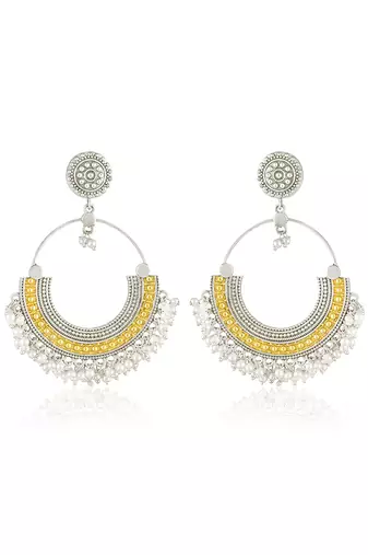 Oxidized silver gold plated lariya studded dangle earrings jewellery gift for women girls