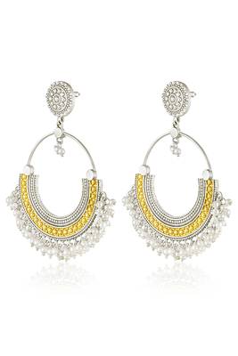Oxidized silver gold plated lariya studded dangle earrings jewellery gift for women girls 5