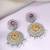 Oxidized silver plated faux ruby & lariya studded dangle earrings fashion jewellery for women