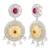 Oxidized silver plated faux ruby & lariya studded dangle earrings fashion jewellery for women
