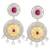 Oxidized silver plated faux ruby & lariya studded dangle earrings fashion jewellery for women