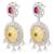 Oxidized silver plated faux ruby & lariya studded dangle earrings fashion jewellery for women