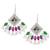 Oxidized silver plated multicolor crystals & lariya studded dangle earrings jewellery