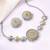 Oxidized silver gold plated lariya studded necklace earrings set fashion jewellery for women
