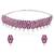 Oxidized silver plated faux ruby & lariya studded necklace earrings set jewellery for women