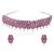 Oxidized silver plated faux ruby & lariya studded necklace earrings set jewellery for women
