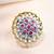 Oxidized silver gold plated faux ruby studded statement finger ring adjustable jewellery