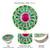 Oxidized silver plated green crystals & faux ruby studded statement finger ring