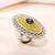 Oxidized silver gold plated blue crystal studded statement finger ring adjustable jewellery