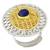 Oxidized silver gold plated blue crystal studded statement finger ring adjustable jewellery