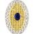 Oxidized silver gold plated blue crystal studded statement finger ring adjustable jewellery