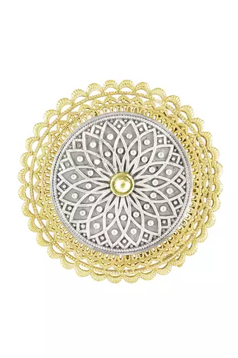 Oxidized silver gold plated statement finger ring adjustable jewellery for women & girls