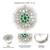 Oxidized silver plated faux emerald & beads studded statement finger ring adjustable jewellery