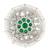 Oxidized silver plated faux emerald & beads studded statement finger ring adjustable jewellery