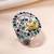 Oxidized silver plated multicolor crystals studded statement finger ring adjustable jewellery